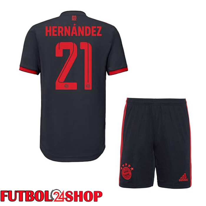 Tercera Camisetas De Futbol Bayern Munich (Hernández 21) Ninos Negro 2022/2023
