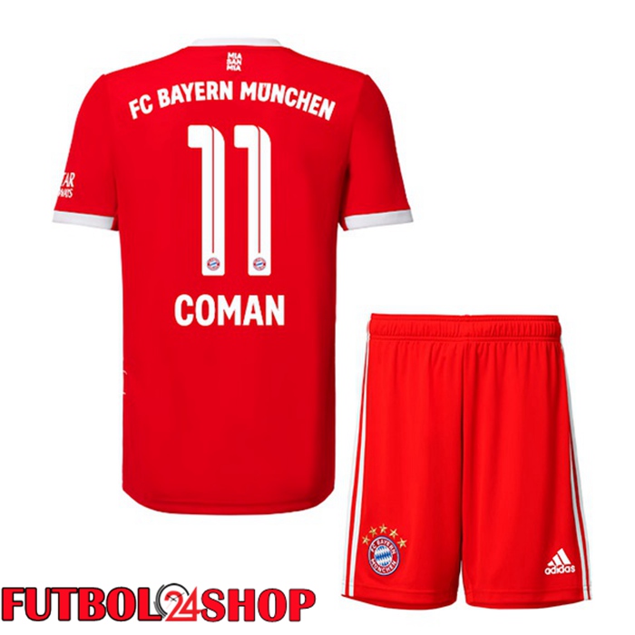 Primera Camiseta Bayern Munich (Coman 11) Niños Rojo 2022/2023