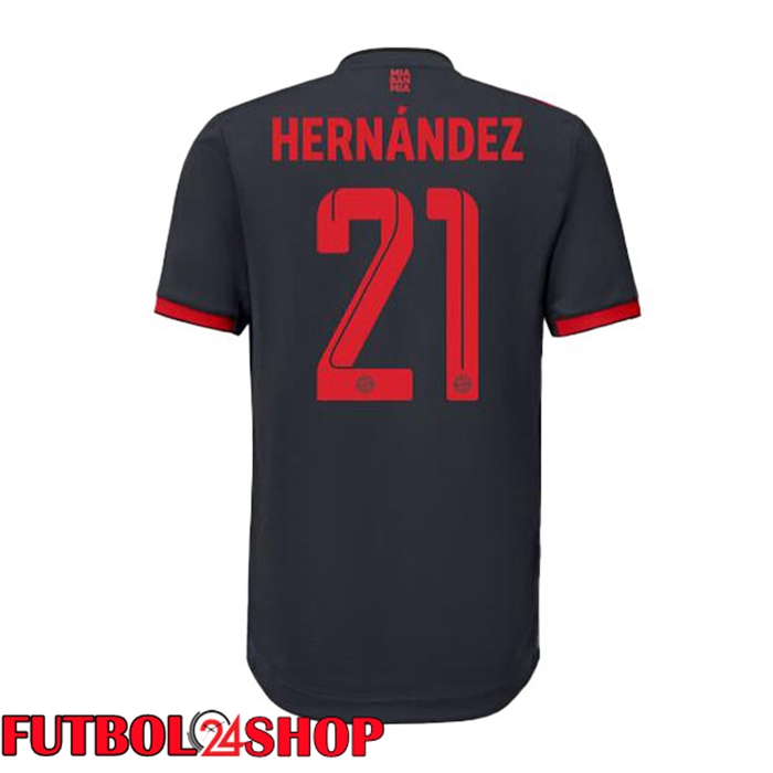 Tercera Camisetas De Futbol Bayern Munich (Hernández 21) Negro 2022/2023