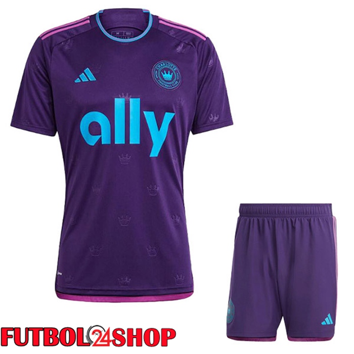 Segunda Camiseta Charlotte FC Ninos Púrpura 2023/2024