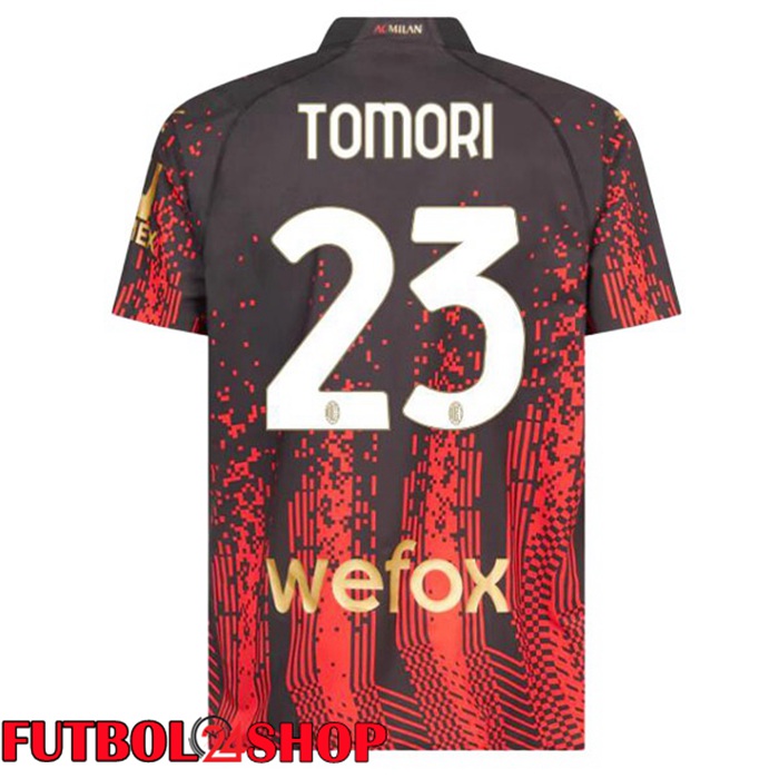 Cuarta Camiseta AC Milan (TOMORI 23) Rojo Negro 2022/2023