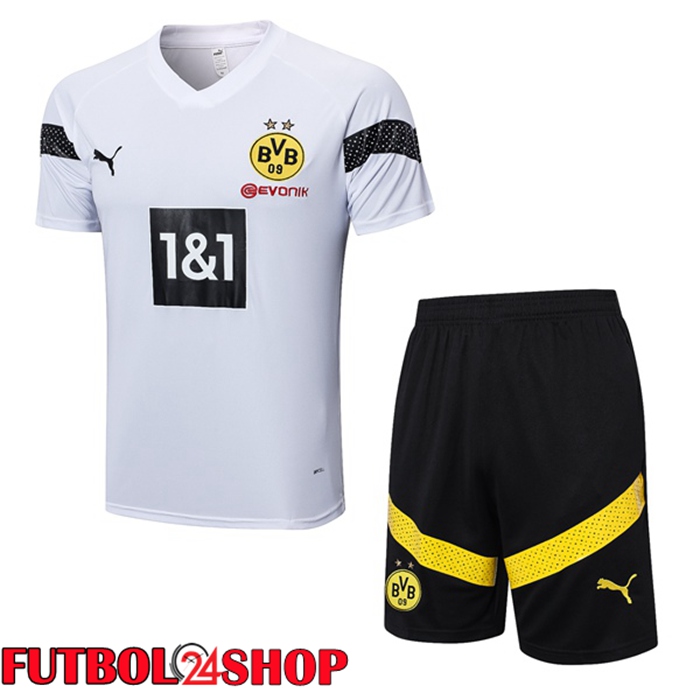 Camiseta Entrenamiento Dortmund BVB + Cortos Blanco 2023/2024