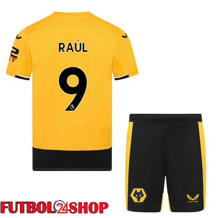 Primera Camiseta Wolves (RAUL 9) Niños Amarillo 22/23