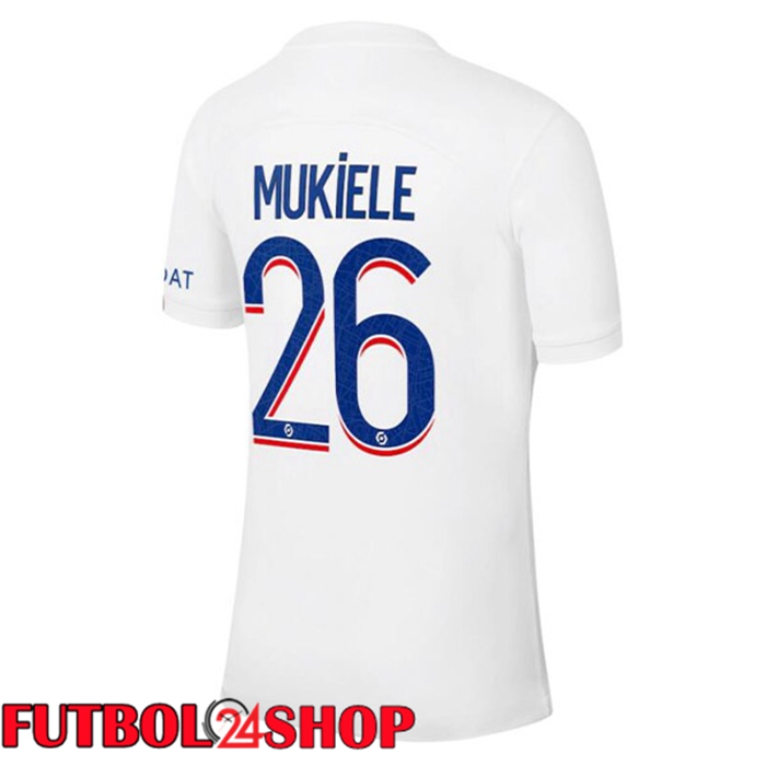 Tercera Camiseta Paris PSG (MUKIELE 26) Blanco 22/23