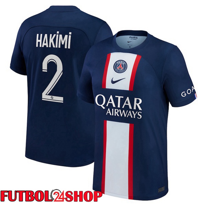 Primera Camiseta Paris PSG (Hakimi 2) Azul Royal 22/23