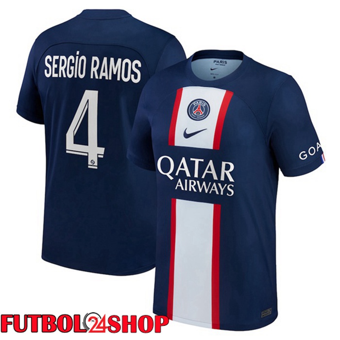 Primera Camiseta Paris PSG (Sergio Ramos 4) Azul Royal 22/23