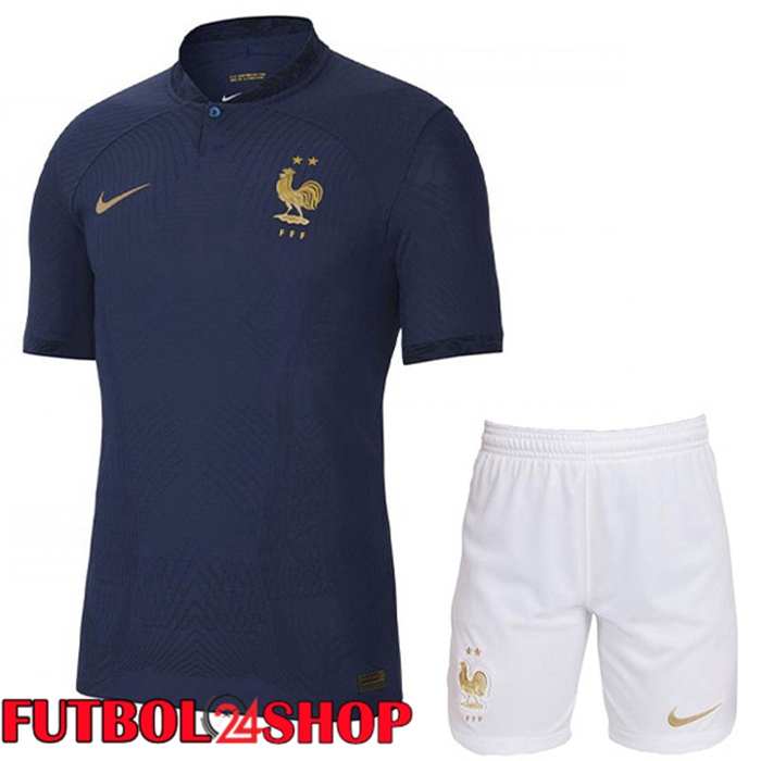 Primera Camiseta Francia Ninos Azul Royal Copa del mundo 2022