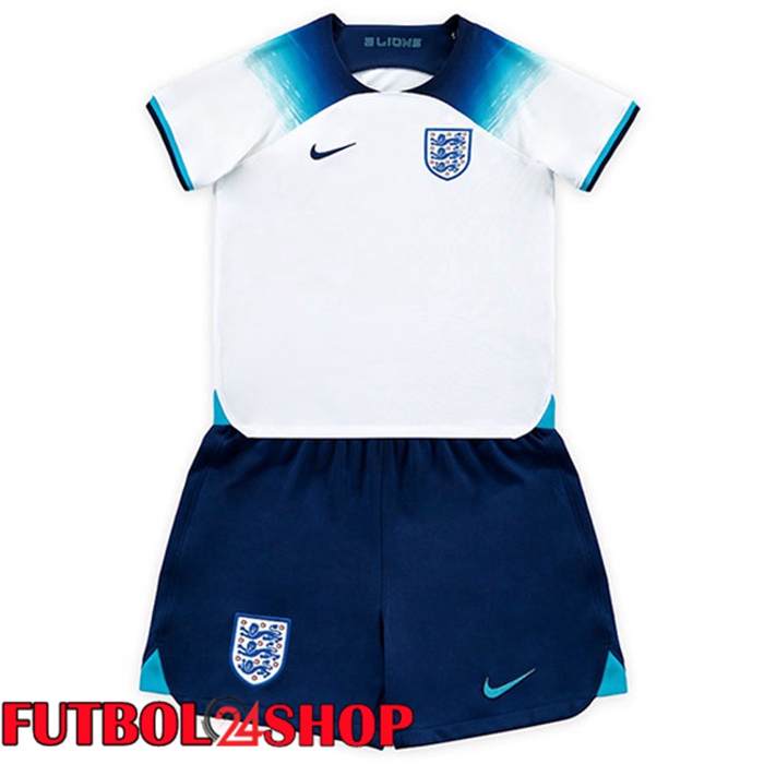 Primera Camiseta Inglaterra Ninos Blanco Copa del mundo 2022