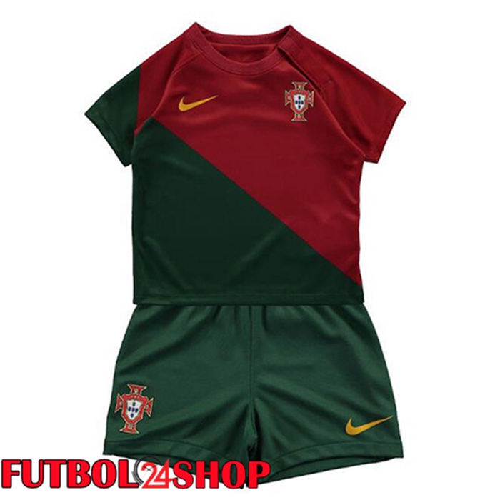 Primera Camiseta Portugal Ninos Rojo Verde Copa del mundo 2022