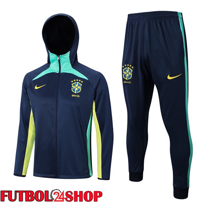Chaqueta Con Capucha Chandal Brasil Azul Real 2023/2024