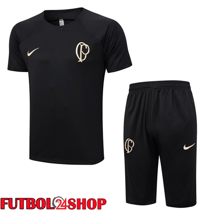 Camiseta Entrenamiento Corinthians + Cortos Negro 2023/2024