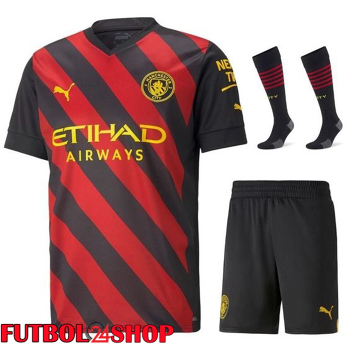 Segunda Camiseta Manchester City (Cortos + Pantalones) 2022/2023